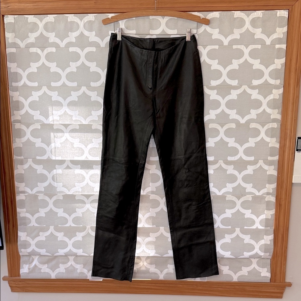 bebe Women’s Soft Leather Vintage Black Pants